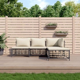 Garden furniture set 4 pieces anthracite cushions PE rattan by vidaXL, Outdoor sofas - Ref: Foro24-3186730, Price: 286,99 €, ...