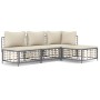 Gartenmöbel-Set 4-teilig anthrazitfarbene Kissen PE-Rattan von vidaXL, Outdoor-Sofas - Ref: Foro24-3186730, Preis: 287,63 €, ...