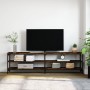 Metal TV cabinet and smoke oak plywood 180x30x50cm by vidaXL, TV Furniture - Ref: Foro24-826756, Price: 79,32 €, Discount: %