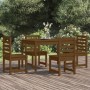 Garden dining set 5 pieces solid honey brown pine wood by vidaXL, Garden sets - Ref: Foro24-3154686, Price: 265,99 €, Discoun...