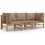 3-piece garden furniture set bamboo with taupe gray cushions by vidaXL, Garden sets - Ref: Foro24-3155119, Price: 387,05 €, D...