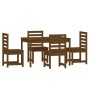 Garden dining set 5 pieces solid honey brown pine wood by vidaXL, Garden sets - Ref: Foro24-3154686, Price: 265,99 €, Discoun...