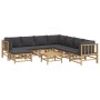 9-piece bamboo garden furniture set with dark gray cushions by vidaXL, Garden sets - Ref: Foro24-3155228, Price: 774,62 €, Di...