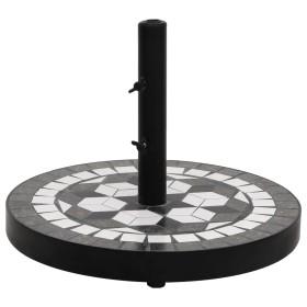 Round umbrella base black and white 12 kg by vidaXL, Umbrella bases - Ref: Foro24-362223, Price: 76,27 €, Discount: %