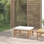 Reposapiés de jardín bambú con cojín blanco crema de vidaXL, Sofás modulares de exterior - Ref: Foro24-362302, Precio: 89,76 ...