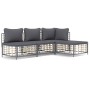 Garden furniture set with anthracite PE rattan cushions 4 pcs by vidaXL, Outdoor sofas - Ref: Foro24-3186731, Price: 285,60 €...