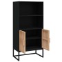 Tall black plywood sideboard 60x35x125 cm by vidaXL, Lockers and storage cabinets - Ref: Foro24-352134, Price: 131,19 €, Disc...