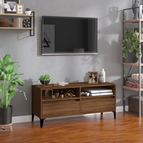 Oak brown plywood TV cabinet 100x34.5x44.5 cm by vidaXL, TV Furniture - Ref: Foro24-831908, Price: 73,99 €, Discount: %