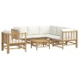 Gartenmöbel-Set 7-teilig aus Bambus und cremeweißen Kissen von vidaXL, Gartensets - Ref: Foro24-3155189, Preis: 786,26 €, Rab...