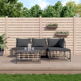 Garden furniture set 5 pieces cushions anthracite PE rattan by vidaXL, Outdoor sofas - Ref: Foro24-3186733, Price: 338,99 €, ...