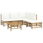 6-piece garden furniture set made of bamboo with cream white cushions by vidaXL, Garden sets - Ref: Foro24-3155199, Price: 52...