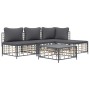 Garden furniture set 5 pieces cushions anthracite PE rattan by vidaXL, Outdoor sofas - Ref: Foro24-3186733, Price: 351,84 €, ...