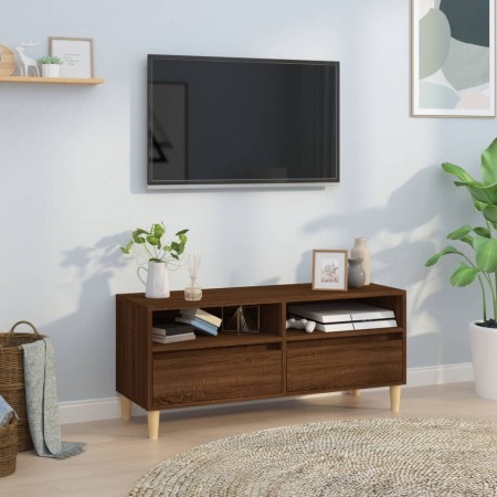 Mueble de TV madera contrachapada marrón roble 100x34,5x44,5 cm de vidaXL, Muebles TV - Ref: Foro24-831900, Precio: 63,99 €, ...