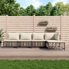 Gartenmöbel-Set 5-teilig, Kissen anthrazit, PE-Rattan von vidaXL, Outdoor-Sofas - Ref: Foro24-3186734, Preis: 360,20 €, Rabat...