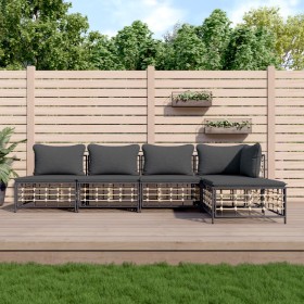 5-piece garden furniture set with anthracite cushions and PE rattan. by vidaXL, Outdoor sofas - Ref: Foro24-3186735, Price: 3...