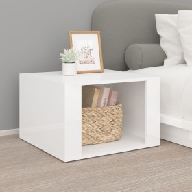 Glossy white plywood nightstand 57x55x36 cm by vidaXL, Nightstands - Ref: Foro24-816554, Price: 29,21 €, Discount: %