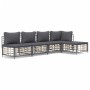 Gartenmöbel-Set 5-teilig mit Kissen Anthrazit PE-Rattan von vidaXL, Outdoor-Sofas - Ref: Foro24-3186735, Preis: 358,04 €, Rab...