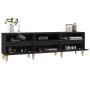 Black plywood TV cabinet 150x30x44.5 cm by vidaXL, TV Furniture - Ref: Foro24-831910, Price: 97,11 €, Discount: %