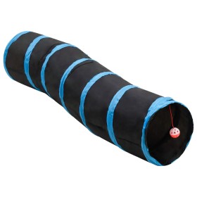 S-förmiger Katzentunnel aus schwarzem und blauem Polyester, 122 cm von vidaXL, Spielzelte und Tunnel - Ref: Foro24-172185, Pr...