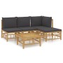 5-piece bamboo garden furniture set with dark gray cushions by vidaXL, Garden sets - Ref: Foro24-3155209, Price: 381,73 €, Di...