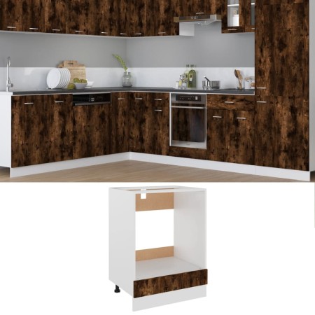 Armario de horno madera ingeniería roble ahumado 60x46x81,5 cm de vidaXL, Armarios de cocina - Ref: Foro24-825834, Precio: 55...