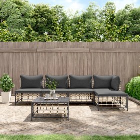 6-piece garden furniture set with anthracite cushions and PE rattan by vidaXL, Outdoor sofas - Ref: Foro24-3186737, Price: 41...