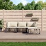 Gartenmöbel-Set 4-teilig und anthrazitgraue PE-Rattankissen von vidaXL, Outdoor-Sofas - Ref: Foro24-3186738, Preis: 301,53 €,...