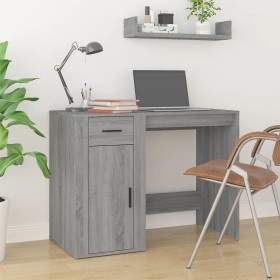 Escritorio de madera contrachapada gris Sonoma 100x49x75 cm de vidaXL, Escritorios - Ref: Foro24-816790, Precio: 118,39 €, De...