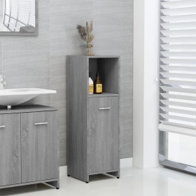 Armario de baño madera contrachapada gris Sonoma 30x30x95 cm de vidaXL, Muebles de baño - Ref: Foro24-825838, Precio: 40,99 €...