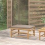 Reposapiés de jardín bambú con cojín gris taupe de vidaXL, Sofás modulares de exterior - Ref: Foro24-362288, Precio: 85,83 €,...