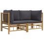 Garden corner sofas 2 units bamboo with dark gray cushions by vidaXL, Garden sets - Ref: Foro24-3155214, Price: 166,07 €, Dis...