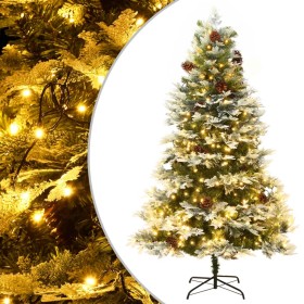 Árbol de Navidad con LED y piñas verde PVC y PE 225 cm de vidaXL, Arboles de navidad - Ref: Foro24-344298, Precio: 269,99 €, ...