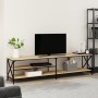 Metal TV cabinet and Sonoma oak plywood 200x40x50cm by vidaXL, TV Furniture - Ref: Foro24-826740, Price: 74,28 €, Discount: %