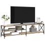 Metal TV cabinet and Sonoma oak plywood 200x40x50cm by vidaXL, TV Furniture - Ref: Foro24-826740, Price: 74,28 €, Discount: %