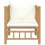 Bamboo garden sofa with cream white cushions by vidaXL, Modular outdoor sofas - Ref: Foro24-362303, Price: 129,93 €, Discount: %