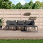 Gartenmöbel-Set 4-teilig und anthrazitgraue PE-Rattankissen von vidaXL, Outdoor-Sofas - Ref: Foro24-3186739, Preis: 298,27 €,...