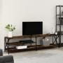 Smoked oak plywood metal TV cabinet 200x40x50 cm by vidaXL, TV Furniture - Ref: Foro24-826741, Price: 90,24 €, Discount: %