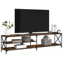 Smoked oak plywood metal TV cabinet 200x40x50 cm by vidaXL, TV Furniture - Ref: Foro24-826741, Price: 90,24 €, Discount: %