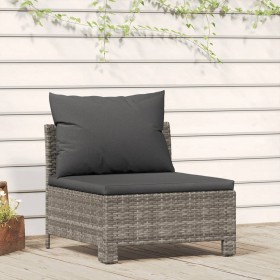 Central garden sofa with gray synthetic rattan cushion by vidaXL, Garden sets - Ref: Foro24-362694, Price: 71,00 €, Discount: %