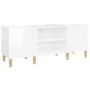 Glänzend weißer Sperrholz-Disc-Schrank 121x38x48 cm von vidaXL, CD- und DVD-Speicher - Ref: Foro24-831927, Preis: 81,69 €, Ra...