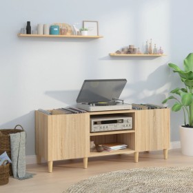 Sonoma oak plywood record cabinet 121x38x48 cm by vidaXL, CD and DVD storage - Ref: Foro24-831928, Price: 81,99 €, Discount: %