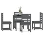 Garden dining set 5 pieces solid gray pine wood by vidaXL, Garden sets - Ref: Foro24-3154679, Price: 228,99 €, Discount: %