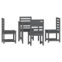 Garden dining set 5 pieces solid gray pine wood by vidaXL, Garden sets - Ref: Foro24-3154679, Price: 228,99 €, Discount: %