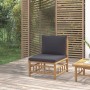 Central bamboo garden sofa with dark gray cushions by vidaXL, Modular outdoor sofas - Ref: Foro24-362309, Price: 103,81 €, Di...