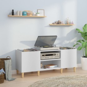 White plywood record cabinet 121x38x48 cm by vidaXL, CD and DVD storage - Ref: Foro24-831925, Price: 82,98 €, Discount: %