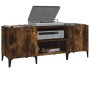 Mueble discos madera contrachapada roble ahumado 121x38x48 cm de vidaXL, Almacenamiento para CD y DVD - Ref: Foro24-831938, P...