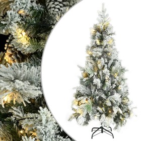 Christmas tree with snow, LED lights and pine cones PVC and PE 225 cm by vidaXL, Christmas trees - Ref: Foro24-344294, Price:...