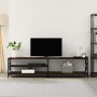 Metal TV cabinet and brown oak plywood 200x40x50cm by vidaXL, TV Furniture - Ref: Foro24-826743, Price: 81,43 €, Discount: %