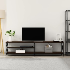 Metal TV cabinet and brown oak plywood 200x40x50cm by vidaXL, TV Furniture - Ref: Foro24-826743, Price: 86,99 €, Discount: %