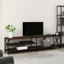 Metal TV cabinet and brown oak plywood 200x40x50cm by vidaXL, TV Furniture - Ref: Foro24-826743, Price: 81,43 €, Discount: %